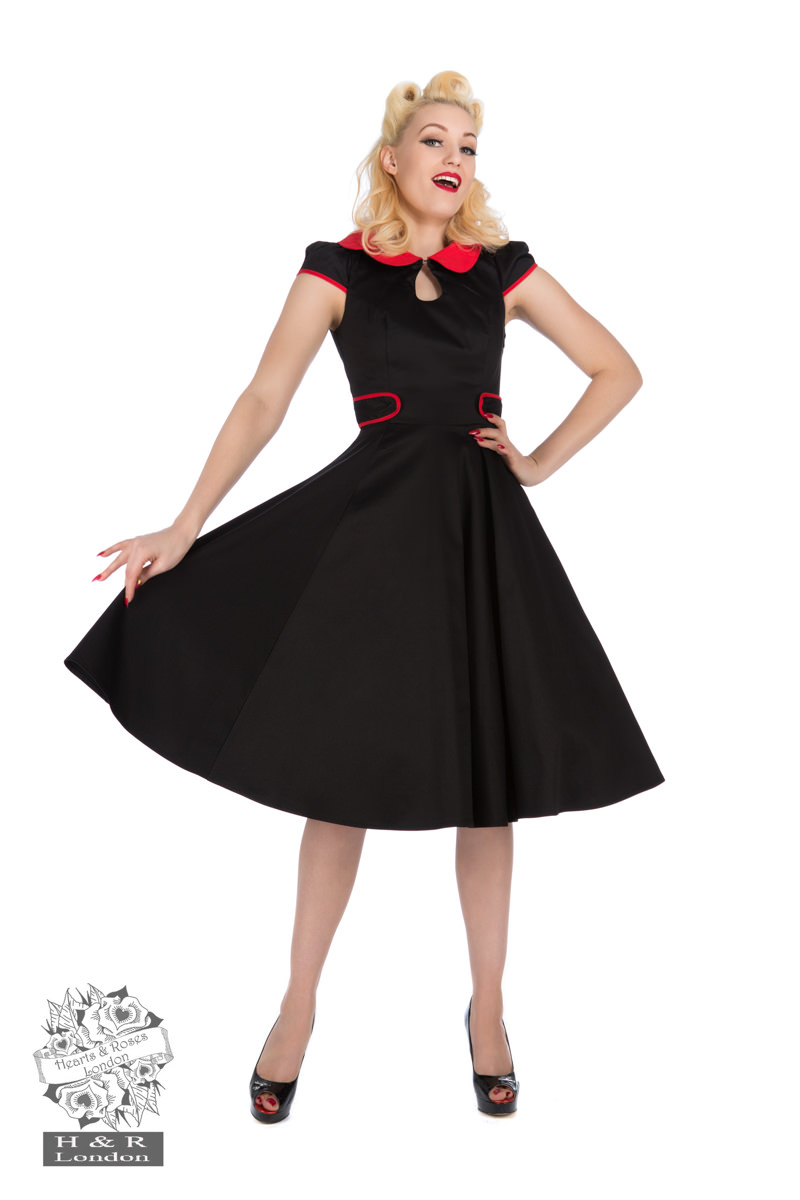 Black Peter Pan Collar Evening Dress